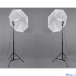 P&V Folyamatos fényű fotó izzós dupla ernyős szett - 2x 65W/325W (5500k)