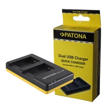 Patona DUPLA - GYORS AKKUMULÁTOR TÖLTŐ CANON NB-13L POWERSHOT G5 X G5X G7 X G7 X MARK II G7X G9 X G9X MICRO-USB KÁBELLEL