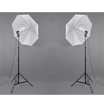 P&V Folyamatos fényű fotó izzós dupla ernyős szett - 2x 125W/600W(5500K)