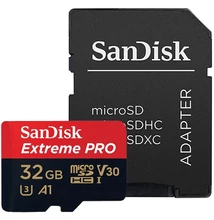 SanDisk 32GB microSDHC™ Mobile Extreme PRO™ memóriakártya, + adapter, (100/90MB/s), UHS-1, V30, A1 + Rescue Pro Deluxe