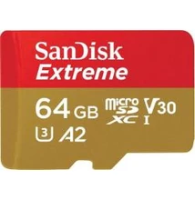 SanDisk 64GB microSDXC™ Mobile Extreme™ memóriakártya + adapter, (170/80MB/s), UHS-I, A2, C10, V30 + Rescue Pro Deluxe