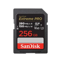 SanDisk 256GB SDXC EXTREME PRO KÁRTYA 256GB (280/150MB/s), UHS-II, V60, C10