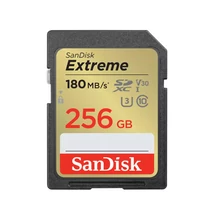 SanDisk 256GB Extreme SDXC™ memóriakártya (180/130MB) UHS-I, Class 10, U3, V30