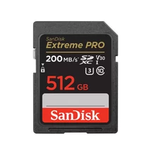 SanDisk 512GB Extreme PRO SDXC™ memóriakártya (200/140MB/s) UHS-I, Class 10, U3