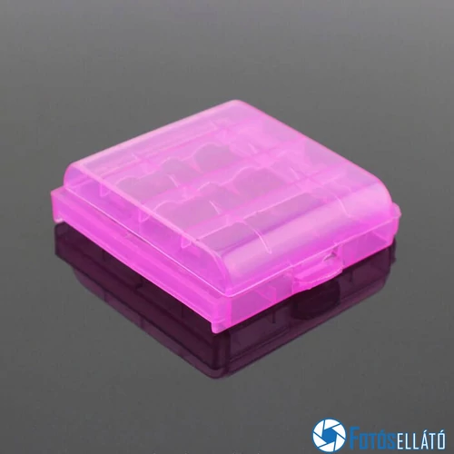 4 DB AA/AAA ELEM TARTÓ/TÁROLÓ TOK/DOBOZ RÓZSASZÍN