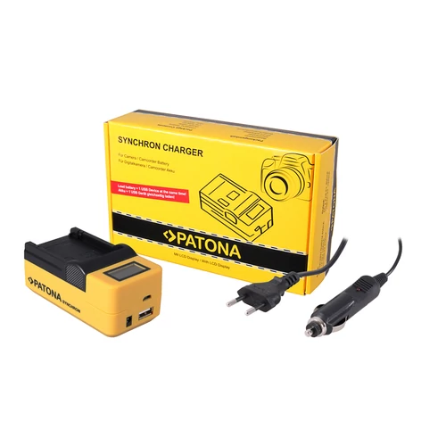 Patona AKKUMULÁTOR TÖLTŐ CANON LPE6 LP-E6 SZINKRON USB LCD KIJELZŐVEL