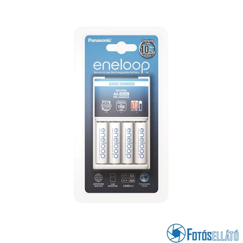 ENELOOP K-KJ51MCC40E akkumulátor töltő időzítővel + 4 db AA 1900mAH akkumulátorral