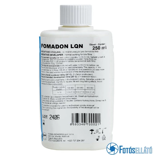 Foma Fomadon Lqn Negatív Hívó Folyadék | 250 Ml