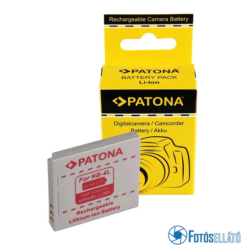Patona AKKUMULÁTOR CANON NB-4L NB4L, IXUS 30,40,50,55,60,65,70,75,8
