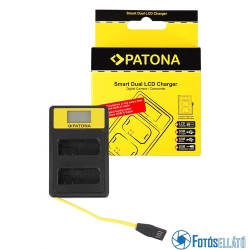 Patona SMART DUPLA LCD USB AKKUMULÁTOR TÖLTŐ NIKON EN-EL14 ENEL14 D3100 D3200 D5100 D5200 D5300 P7000 P7700 P7800
