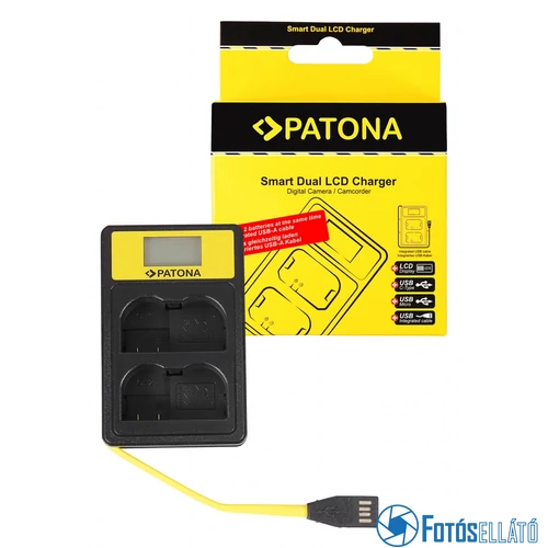 Patona SMART DUPLA LCD USB AKKUMULÁTOR TÖLTŐ NIKON EN-EL15 ENEL15 D600 D610 D7000 D7100 D800 D8000 D800E D810 Z6 Z7