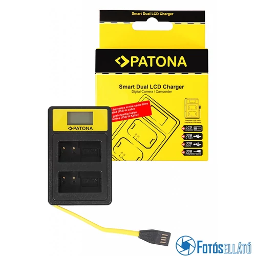 Patona SMART DUPLA LCD USB AKKUMULÁTOR TÖLTŐ PANASONIC MW-BLC12PP V-LUX 4 PANASONIC DMW-BLC12PP