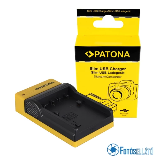 Patona SLIM MICRO-USB AKKUMULÁTOR TÖLTŐ SONY NP-FP50 NP-FH50 NP-FH70 NP-FH100 DCR-DVD92/E DCR-SR100/E DCR-SR7/E DCR-HC96/E