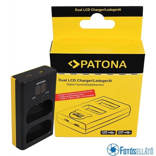 Patona DUPLA LCD USB AKKUMULÁTOR TÖLTŐ PANASONIC DMW-BLJ31 LUMIX DC-S1 DC-S1R DC-S1H