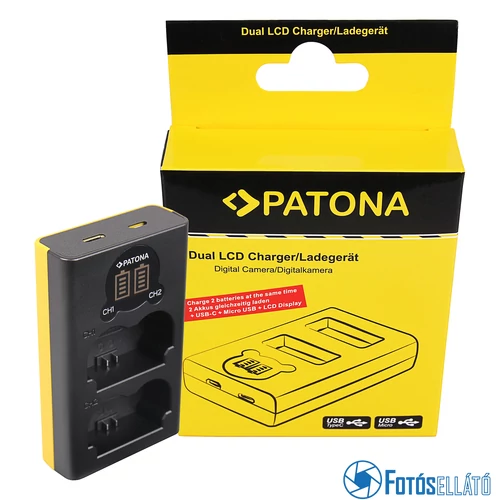 Patona DUPLA LCD USB AKKUMULÁTOR TÖLTŐ FUJI NP-W235 FUJIFILM XT-4 XT4 XT-4