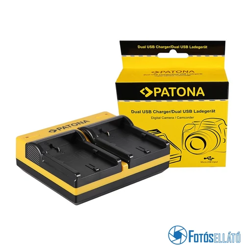 Patona DUPLA AKKUMULÁTOR TÖLTŐ CANON BP-511 EOS 650 10D 20D 20DA 300D 300D 40D CMV500 D30 MICRO-USB KÁBELLEL