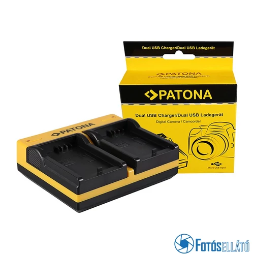 Patona DUPLA AKKUMULÁTOR TÖLTŐ CANON LP-E5 EOS 1000D 450D 500D MICRO-USB KÁBELLEL