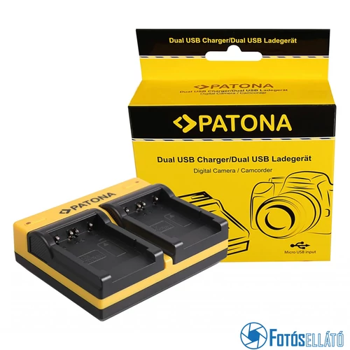 Patona DUPLA AKKUMULÁTOR TÖLTŐ SONY NP-FT1 NP-FR1 DSC-T1 DSC-T3 DSC-T5 DSC-T9 DSC-T10 L1 DSC-T33 DSC-T11MICRO-USB KÁBELLEL