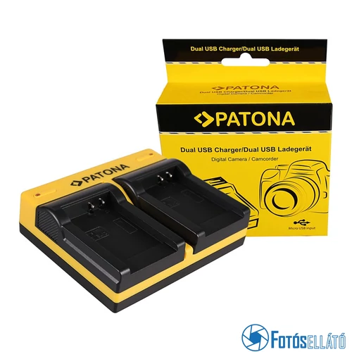 Patona DUPLA AKKUMULÁTOR TÖLTŐ EN-EL12 COOLPIX AW100 AW110 P300 P310 P330 S1000PJMICRO-USB KÁBELLEL