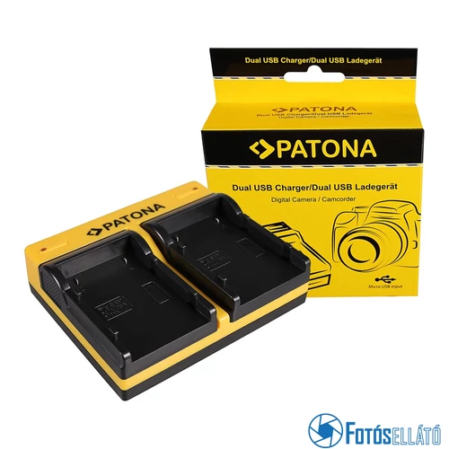 Patona DUPLA AKKUMULÁTOR TÖLTŐ SAMSUNG SB-P90A SC SC105L SC-105L SCM105 SC-M105 SCM105SMICRO-USB KÁBELLEL