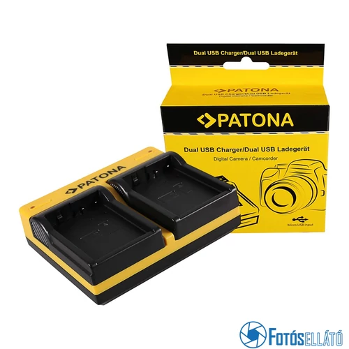 Patona DUPLA AKKUMULÁTOR TÖLTŐ PANASONIC DMW-BLD10 LUMIX DMCGF2 DMC-GF2 MICRO-USB KÁBELLEL