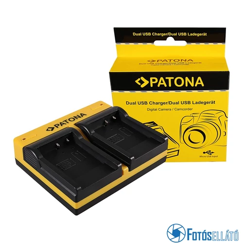 Patona DUPLA AKKUMULÁTOR TÖLTŐ SANYO DB-L40A L20A XACTI DMXC1 DMX-C1 DMXCA65 DMX-CA65 DSCC4  MICRO-US KÁBELLEL