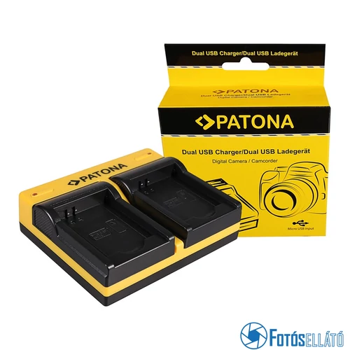 Patona DUPLA AKKUMULÁTOR TÖLTŐ SAMSUNG BP88B MV900 MV900F MICRO-USB KÁBELLEL