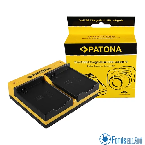 Patona DUPLA AKKUMULÁTOR TÖLTŐ SAMSUNG EB-F1A2GBU I519 I569 I579 I8150 I8150 W I9050 I9100 MICRO-USB KÁBELLEL
