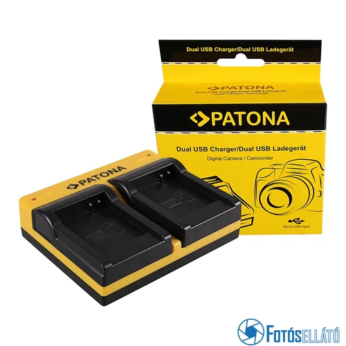 Patona DUPLA AKKUMULÁTOR TÖLTŐ PANASONIC DMW-BCM13 LUMIX DMCFT5 DMC-FT5 DMCFT51 DMCTS5 DMC-TS5 MICRO USB KÁBELLEL