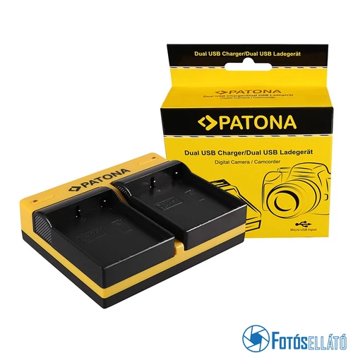 Patona DUPLA AKKUMULÁTOR TÖLTŐ OLYMPUS BLH-1 OM-D EM-1 MARK 2 EM-1 MARK II BLH-1 OM-D MICRO-USB KÁBELLEL