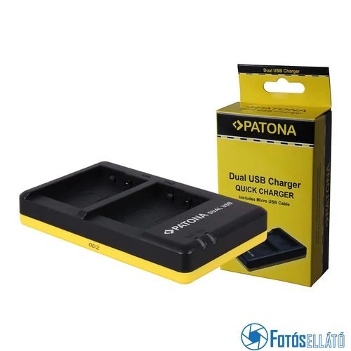 Patona DUPLA - GYORS AKKUMULÁTOR TÖLTŐ PANASONIC DMC-GF6 MICRO-USB kábel