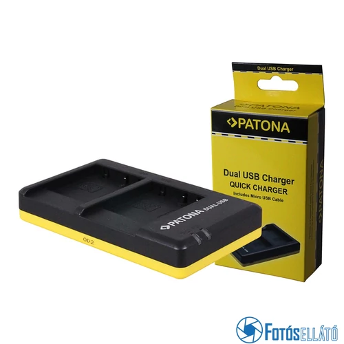 Patona DUPLA - GYORS AKKUMULÁTOR TÖLTŐ PANASONIC BCG10E BCG10 MICRO-USB kábel