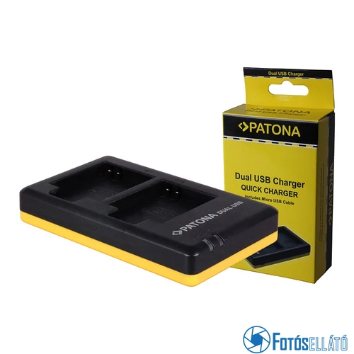 Patona DUPLA - GYORS AKKUMULÁTOR TÖLTŐ CANON NB-6L, NB6L  MICRO-USB kábellel