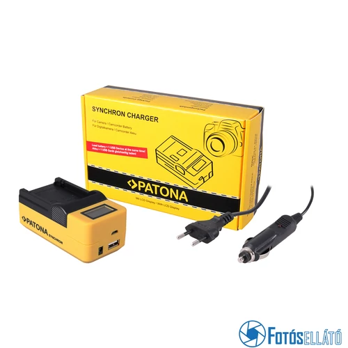 Patona AKKUMULÁTOR TÖLTŐ PANASONIC BCL7 DMWBCL7E SZINKRON USB LCD KIJELZŐVEL