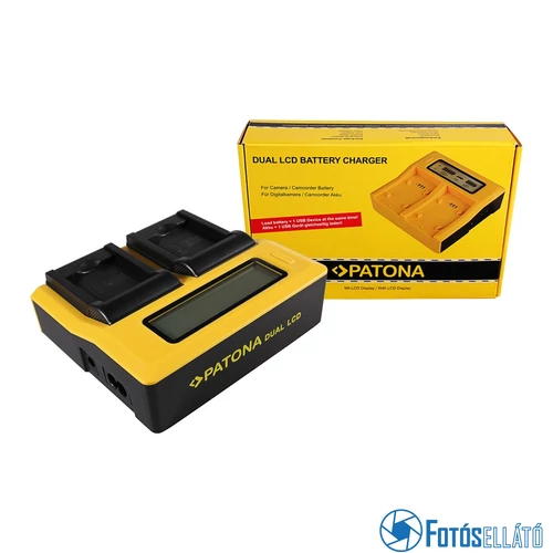 Patona DUPLA LCD USB AKKUMULÁTOR TÖLTŐ PANASONIC DMW-BCL7 LUMIX F5 FH50 FS50 SZ3 SZ9 XS1