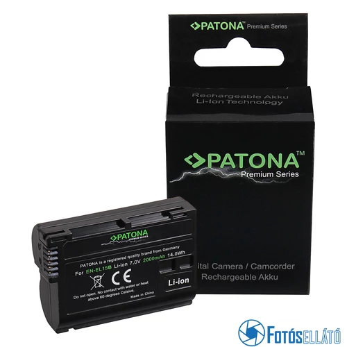 Patona PRÉMIUM AKKUMULÁTOR NIKON 1 V1 EN-EL15 EN-EL15B D7000 D800 D600 Z6 Z7