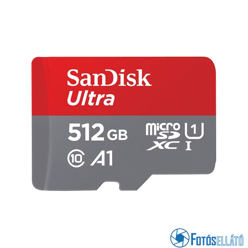 SanDisk 512GB microSDXC™ Mobile Ultra™ memóriakártya, + adapter, (150/10MB/s) class 10, A1 + Android APP
