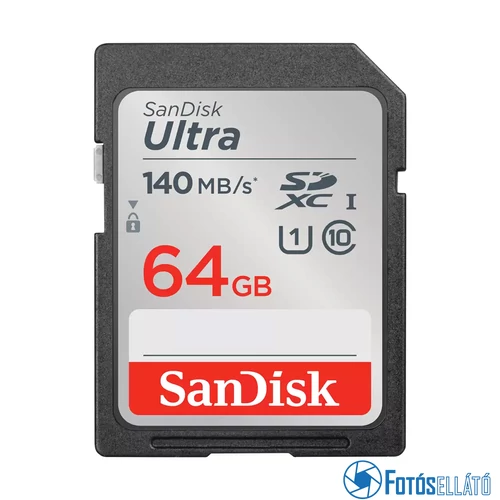 SanDisk 64GB SDXC™ Ultra™ memóriakártya (140/10MB/s) UHS-1, class 10