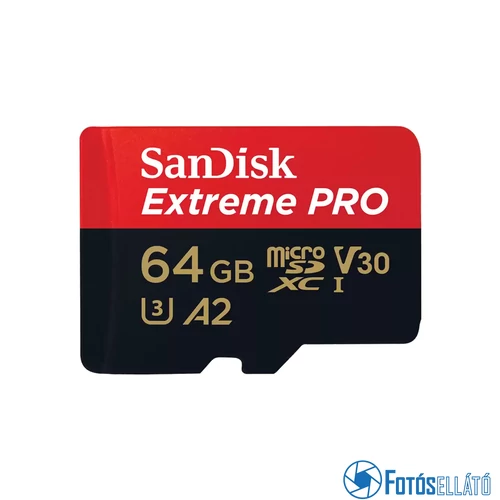 SanDisk 64GB microSDXC™ Mobile Extreme PRO™ memóriakártya, + adapter, (200/90MB/s) UHS-I, A2, C10, V30 + Rescue Pro Deluxe