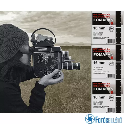 Foma Fomapan R 100 Fordítós 16Mm 1X Perforált Fekete-Fehér Negatív Film (30,5M Tekercsben)