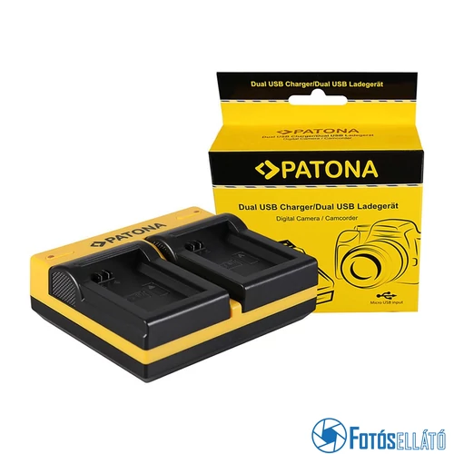 Patona DUPLA AKKUMULÁTOR TÖLTŐ SONY SONY NP-FW50 NEX A33 A55 NEX.3 NEX.3C NEX.5 NEX.5A NEX.5C MICRO-USB KÁBELLEL