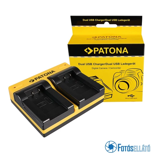 Patona DUPLA AKKUMULÁTOR TÖLTŐ SANYO DB-L90 DMX DMXSH1 DMX-SH1 DMXSH11 DMX-SH11 DB-L90 VPC MICRO-USB KÁBELLEL