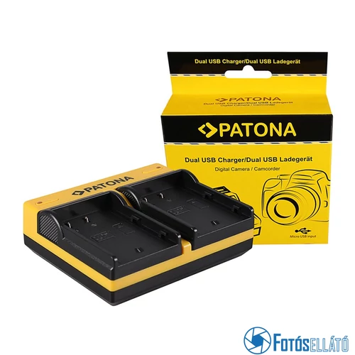 Patona DUPLA AKKUMULÁTOR TÖLTŐ PANASONIC DMW-BLF19 LUMIX DMCGH3 DMC-GH3 DMCGH3A DMC-GH3A MICRO-USB KÁBELLEL