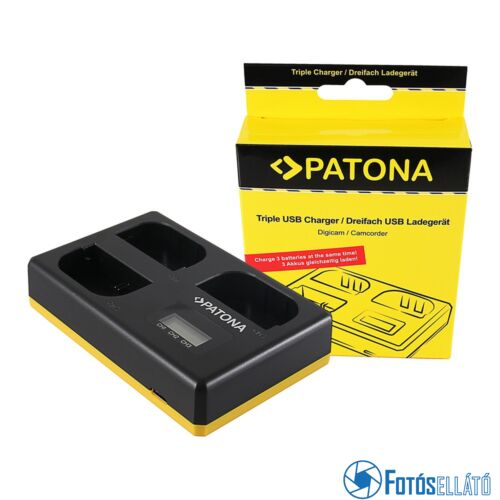 Patona USB 3-AS AKKUMULÁTOR TÖLTŐ CANON LP-E6 EOS 5D 60D 60DA 6D 7D EOS70D EOS-70D LP-E6 MARK II INCL. USB TYPE C CABLE