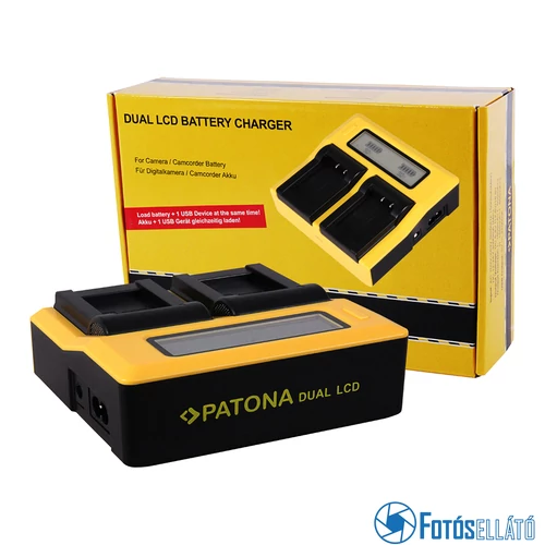 Patona DUPLA LCD USB AKKUMULÁTOR TÖLTŐ PANASONIC VBN130 VBN130E VBN260 VBN390