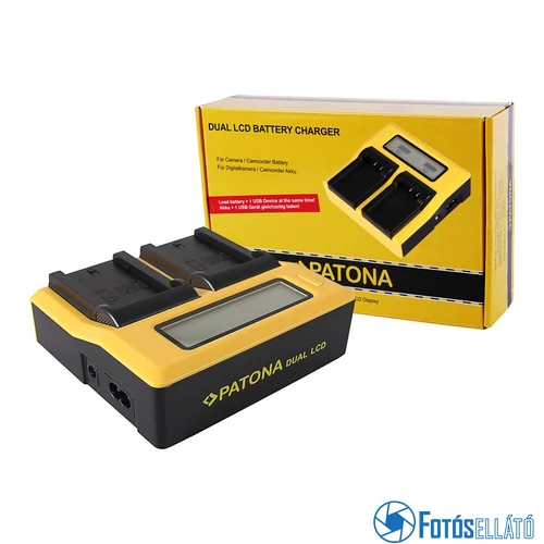 Patona DUPLA LCD USB AKKUMULÁTOR TÖLTŐ SONY NP-FZ100 A7 III A7M3 ALPHA 7 III A7 R III A7RM3 ALPHA 7 R III A9 ALPHA 9 FZ100