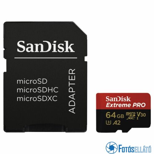 Sandisk 64 gb microsdxc™ mobile extreme pro™ memóriakártya, + adapter, (olvasási seb.: 170mb/s , írási seb.: 90mb/s) uhs-i, v30, a2, c10, u3  + rescue pro deluxe