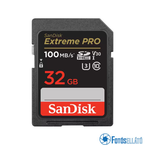 SanDisk Extreme PRO SDHC™ memóriakártya (100MB/s olvasási / 90MB/s írási sebesség) UHS-1, Class 10, U3, V30