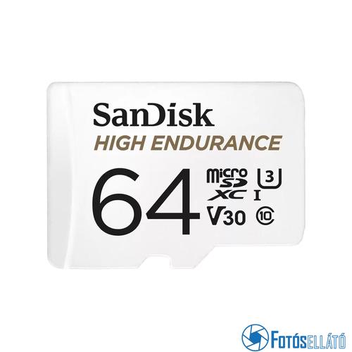 SanDisk microSDXC™ memóriakártya, High Endurance (olvasási sebesség:100 MB/s, írási sebesség:  40 MB/s) V30, A2, C10, U3, Full HD, 4K