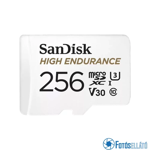 SanDisk microSDXC™ memóriakártya, High Endurance (olvasási sebesség:100 MB/s, írási sebesség:  40 MB/s) V30, A2, C10, U3, Full HD, 4K